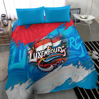 Luxembourg Flag Bedding Set with Colorful Graffiti Street Art Design - Wonder Print Shop