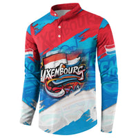 Luxembourg Flag Button Sweatshirt with Colorful Graffiti Street Art Design - Wonder Print Shop