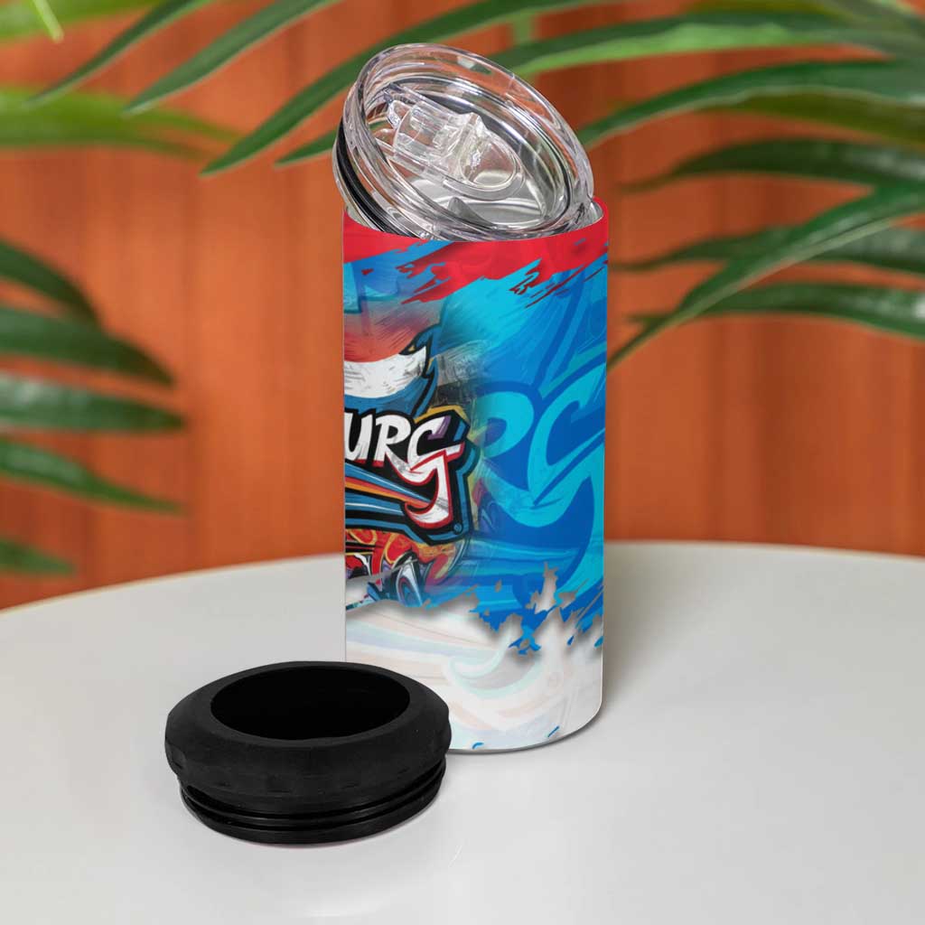 Luxembourg Flag 4 in 1 Can Cooler Tumbler with Colorful Graffiti Street Art Design - Wonder Print Shop