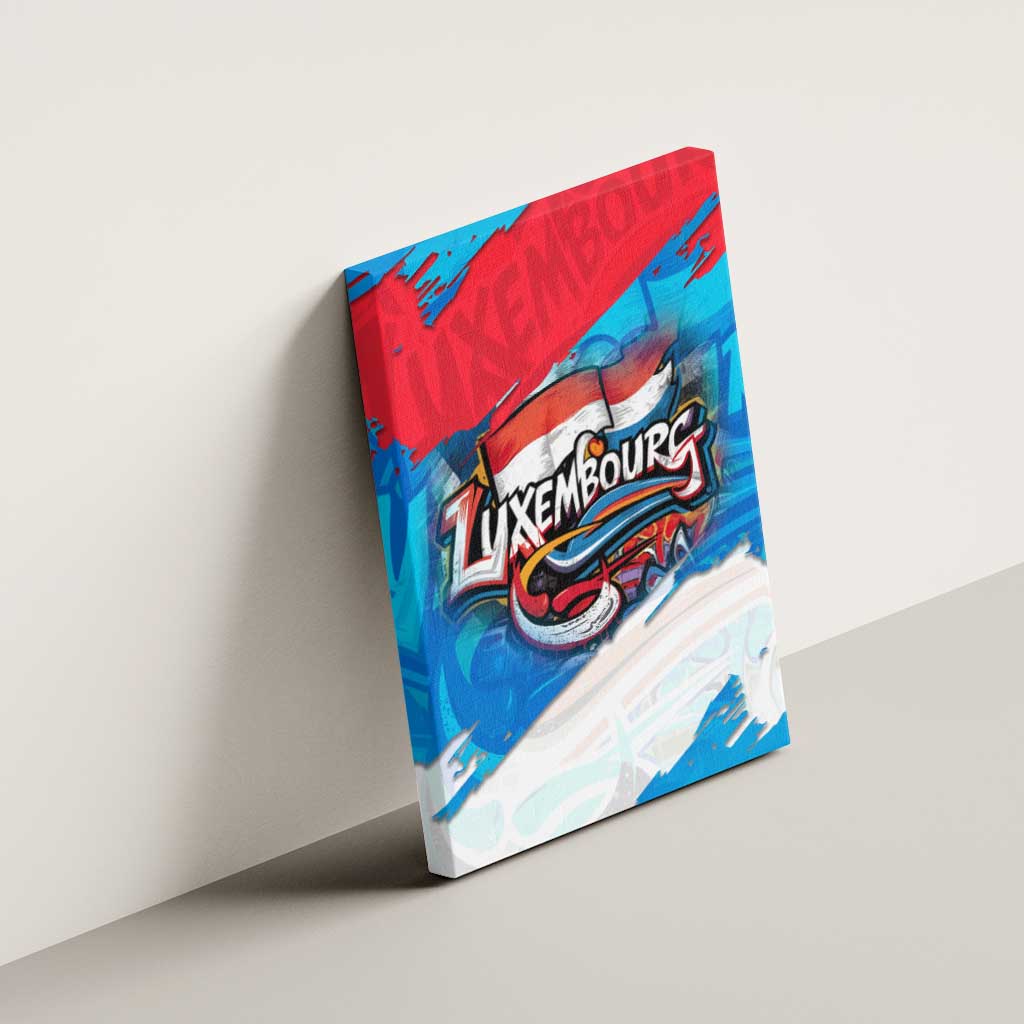 Luxembourg Flag Canvas Wall Art with Colorful Graffiti Street Art Design - Wonder Print Shop