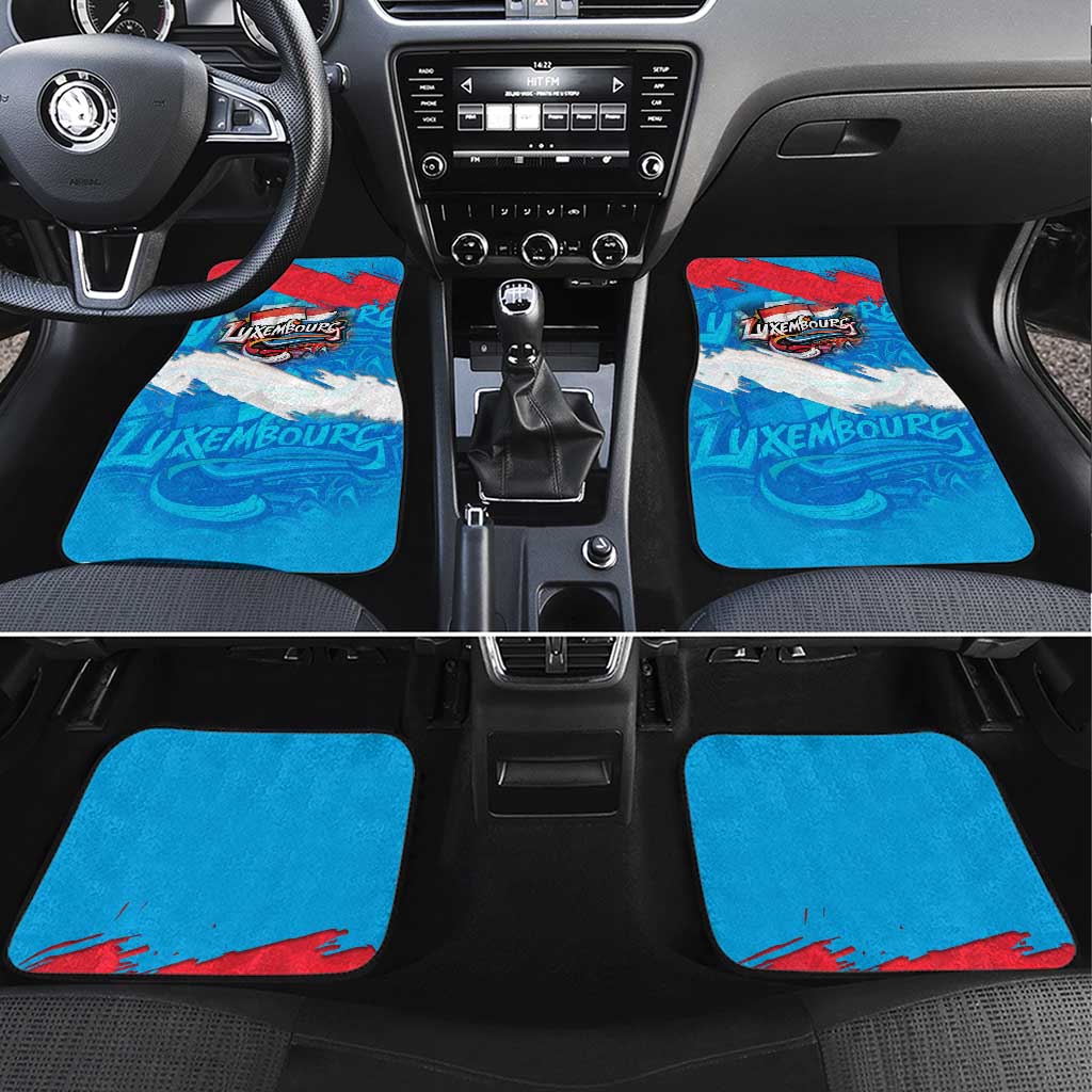 Luxembourg Flag Car Mats with Colorful Graffiti Street Art Design - Wonder Print Shop