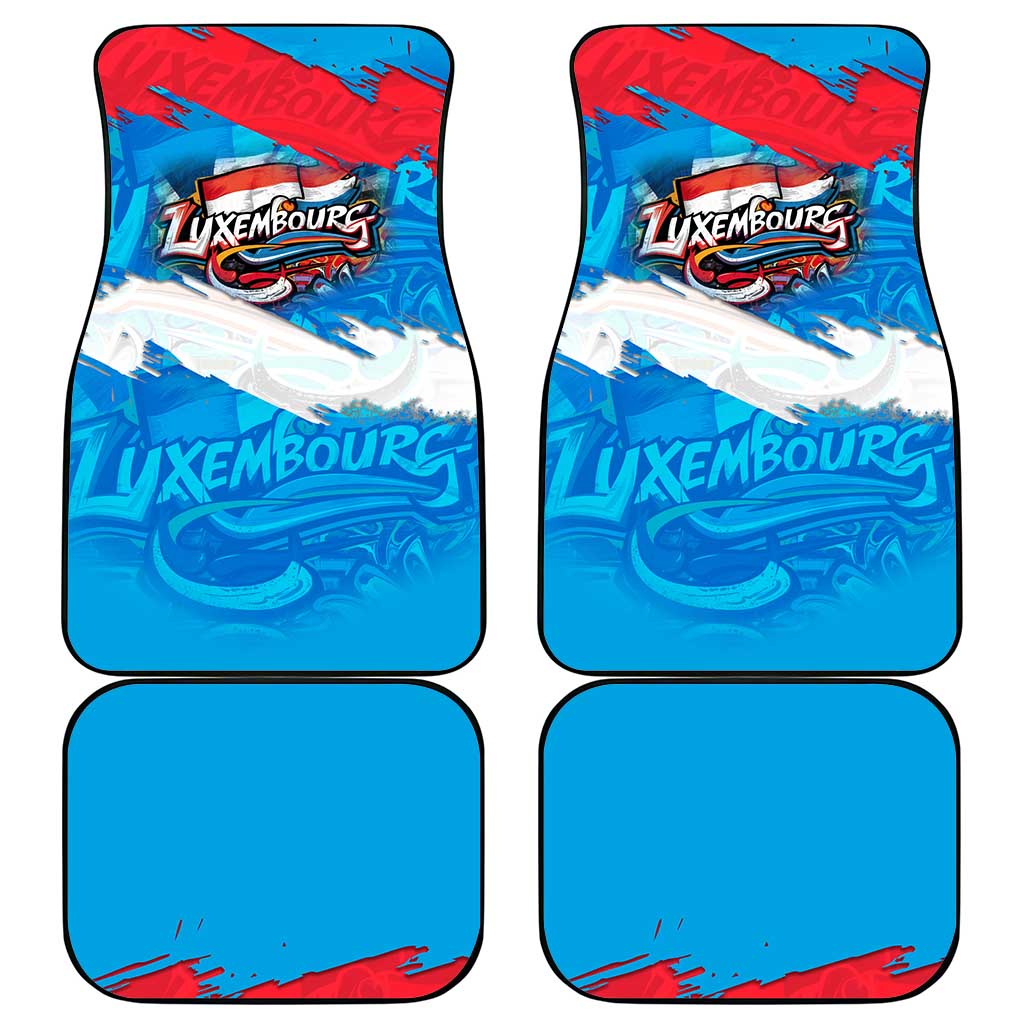 Luxembourg Flag Car Mats with Colorful Graffiti Street Art Design - Wonder Print Shop