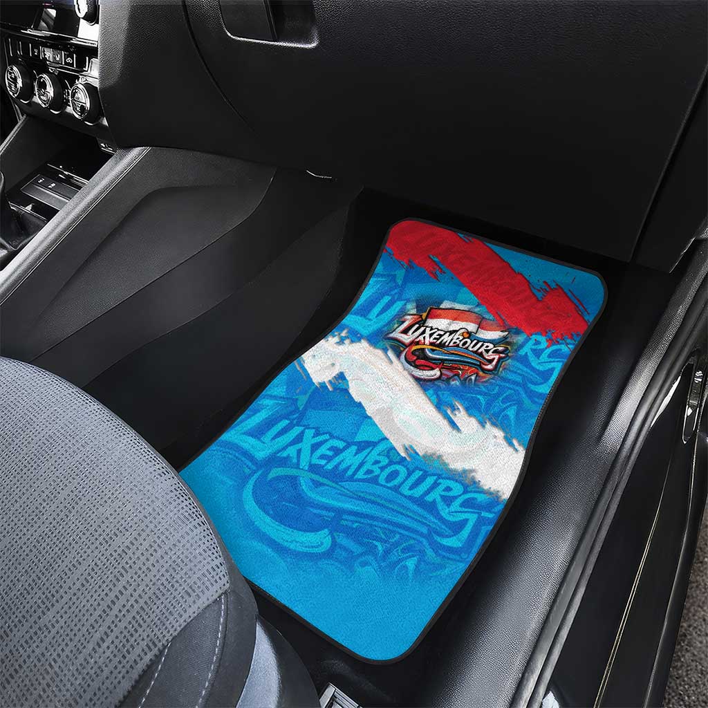 Luxembourg Flag Car Mats with Colorful Graffiti Street Art Design - Wonder Print Shop