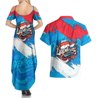 Luxembourg Flag Couples Matching Summer Maxi Dress and Hawaiian Shirt with Colorful Graffiti Street Art Design - Wonder Print Shop
