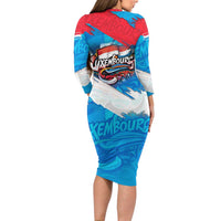 Luxembourg Flag Family Matching Long Sleeve Bodycon Dress and Hawaiian Shirt with Colorful Graffiti Street Art Design - Wonder Print Shop