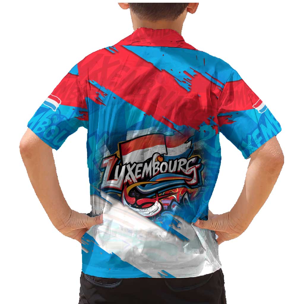 Luxembourg Flag Family Matching Mermaid Dress and Hawaiian Shirt with Colorful Graffiti Street Art Design - Wonder Print Shop