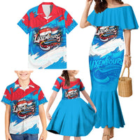 Luxembourg Flag Family Matching Mermaid Dress and Hawaiian Shirt with Colorful Graffiti Street Art Design - Wonder Print Shop