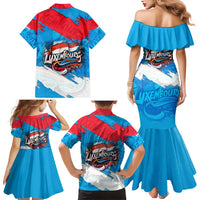 Luxembourg Flag Family Matching Mermaid Dress and Hawaiian Shirt with Colorful Graffiti Street Art Design - Wonder Print Shop