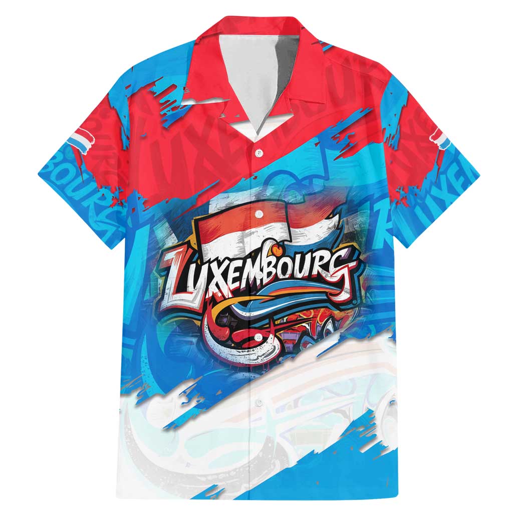 Luxembourg Flag Family Matching Mermaid Dress and Hawaiian Shirt with Colorful Graffiti Street Art Design - Wonder Print Shop