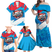 Luxembourg Flag Family Matching Off Shoulder Maxi Dress and Hawaiian Shirt with Colorful Graffiti Street Art Design - Wonder Print Shop
