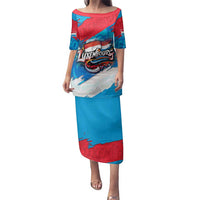 Luxembourg Flag Family Matching Puletasi and Hawaiian Shirt with Colorful Graffiti Street Art Design - Wonder Print Shop