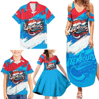 Luxembourg Flag Family Matching Summer Maxi Dress and Hawaiian Shirt with Colorful Graffiti Street Art Design - Wonder Print Shop