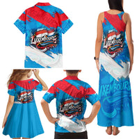 Luxembourg Flag Family Matching Tank Maxi Dress and Hawaiian Shirt with Colorful Graffiti Street Art Design - Wonder Print Shop