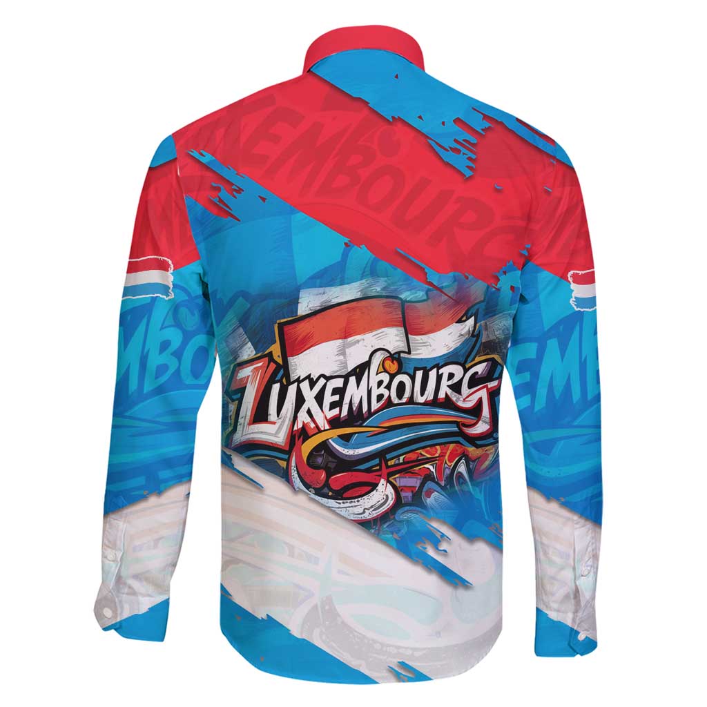 Luxembourg Flag Family Matching Tank Maxi Dress and Hawaiian Shirt with Colorful Graffiti Street Art Design - Wonder Print Shop
