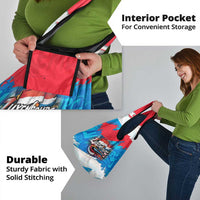 Luxembourg Flag Grocery Bag with Colorful Graffiti Street Art Design - Wonder Print Shop