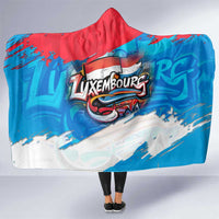 Luxembourg Flag Hooded Blanket with Colorful Graffiti Street Art Design - Wonder Print Shop