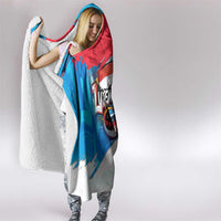 Luxembourg Flag Hooded Blanket with Colorful Graffiti Street Art Design - Wonder Print Shop
