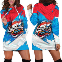 Luxembourg Flag Hoodie Dress with Colorful Graffiti Street Art Design - Wonder Print Shop