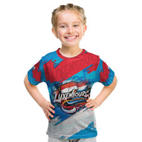 Luxembourg Flag Kid T Shirt with Colorful Graffiti Street Art Design - Wonder Print Shop
