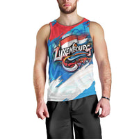 Luxembourg Flag Men Tank Top with Colorful Graffiti Street Art Design - Wonder Print Shop