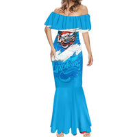 Luxembourg Flag Mermaid Dress with Colorful Graffiti Street Art Design - Wonder Print Shop