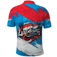 Luxembourg Flag Polo Shirt with Colorful Graffiti Street Art Design - Wonder Print Shop