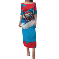 Luxembourg Flag Puletasi with Colorful Graffiti Street Art Design - Wonder Print Shop