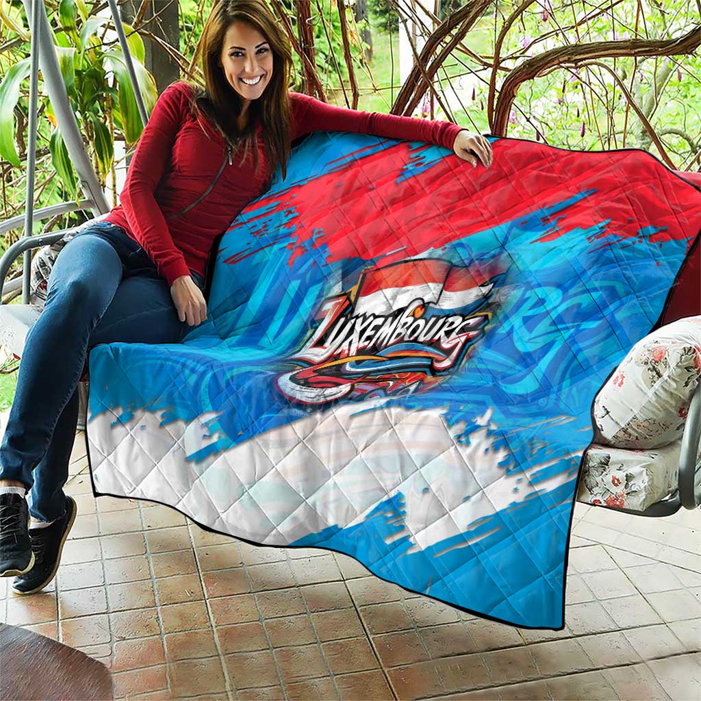 Luxembourg Flag Quilt with Colorful Graffiti Street Art Design - Wonder Print Shop