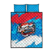 Luxembourg Flag Quilt Bed Set with Colorful Graffiti Street Art Design - Wonder Print Shop