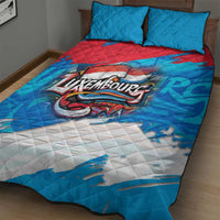 Luxembourg Flag Quilt Bed Set with Colorful Graffiti Street Art Design - Wonder Print Shop