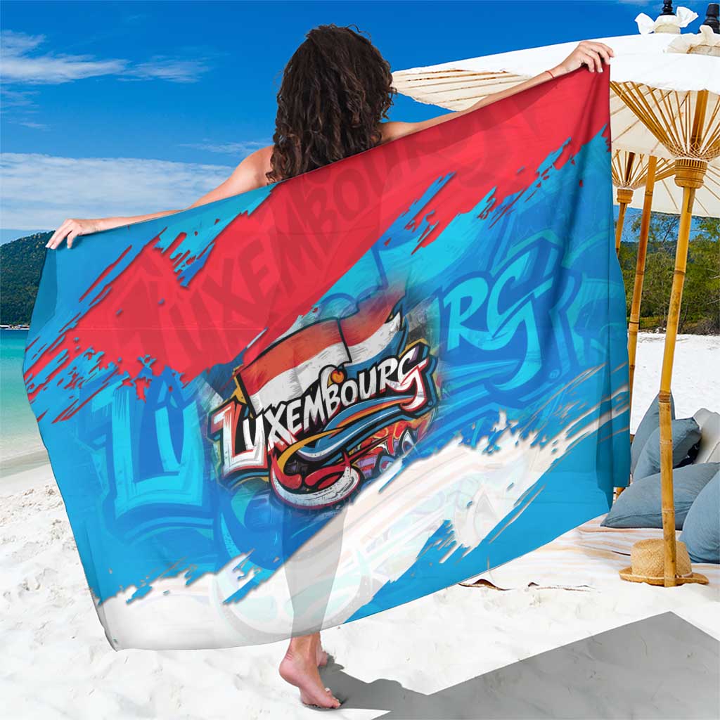 Luxembourg Flag Sarong with Colorful Graffiti Street Art Design - Wonder Print Shop