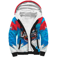 Luxembourg Flag Sherpa Hoodie with Colorful Graffiti Street Art Design - Wonder Print Shop