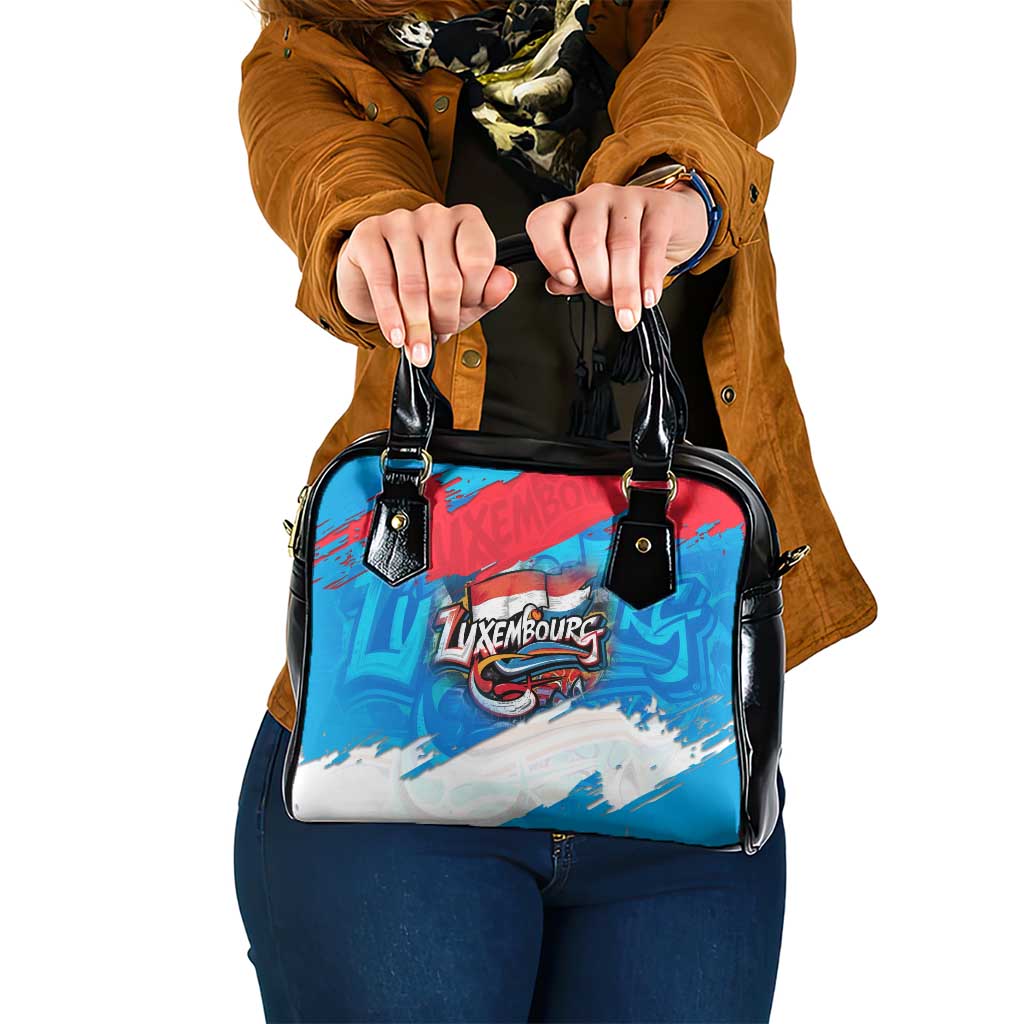 Luxembourg Flag Shoulder Handbag with Colorful Graffiti Street Art Design - Wonder Print Shop