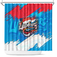 Luxembourg Flag Shower Curtain with Colorful Graffiti Street Art Design - Wonder Print Shop