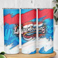 Luxembourg Flag Skinny Tumbler with Colorful Graffiti Street Art Design - Wonder Print Shop