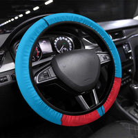 Luxembourg Flag Steering Wheel Cover with Colorful Graffiti Street Art Design - Wonder Print Shop