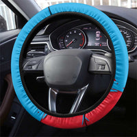 Luxembourg Flag Steering Wheel Cover with Colorful Graffiti Street Art Design - Wonder Print Shop