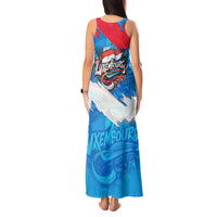 Luxembourg Flag Tank Maxi Dress with Colorful Graffiti Street Art Design - Wonder Print Shop
