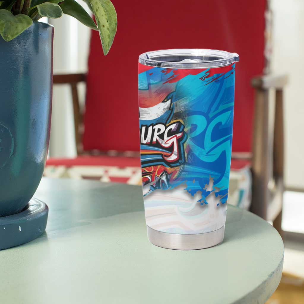 Luxembourg Flag Tumbler Cup with Colorful Graffiti Street Art Design - Wonder Print Shop