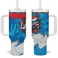 Luxembourg Flag Tumbler With Handle with Colorful Graffiti Street Art Design - Wonder Print Shop