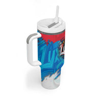 Luxembourg Flag Tumbler With Handle with Colorful Graffiti Street Art Design - Wonder Print Shop