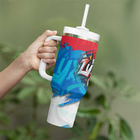 Luxembourg Flag Tumbler With Handle with Colorful Graffiti Street Art Design - Wonder Print Shop