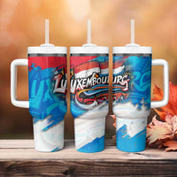 Luxembourg Flag Tumbler With Handle with Colorful Graffiti Street Art Design - Wonder Print Shop