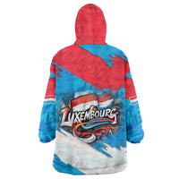 Luxembourg Flag Wearable Blanket Hoodie with Colorful Graffiti Street Art Design - Wonder Print Shop
