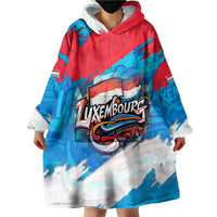 Luxembourg Flag Wearable Blanket Hoodie with Colorful Graffiti Street Art Design - Wonder Print Shop
