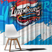 Luxembourg Flag Window Curtain with Colorful Graffiti Street Art Design - Wonder Print Shop