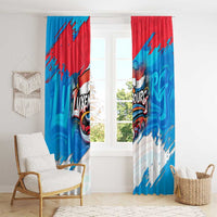 Luxembourg Flag Window Curtain with Colorful Graffiti Street Art Design - Wonder Print Shop