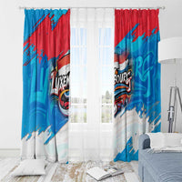 Luxembourg Flag Window Curtain with Colorful Graffiti Street Art Design - Wonder Print Shop