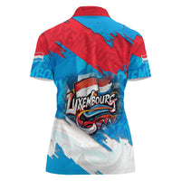Luxembourg Flag Women Polo Shirt with Colorful Graffiti Street Art Design - Wonder Print Shop