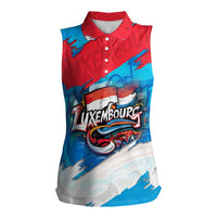 Luxembourg Flag Women Sleeveless Polo Shirt with Colorful Graffiti Street Art Design - Wonder Print Shop